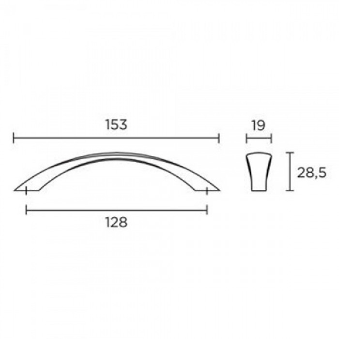 Λαβές επίπλων Convex σειρά 443 σε Ματ Όρο