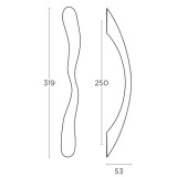 Λαβή εξώπορτας (1 Τεμάχιο) Convex σειρά 473 319mm σε Ματ Νίκελ