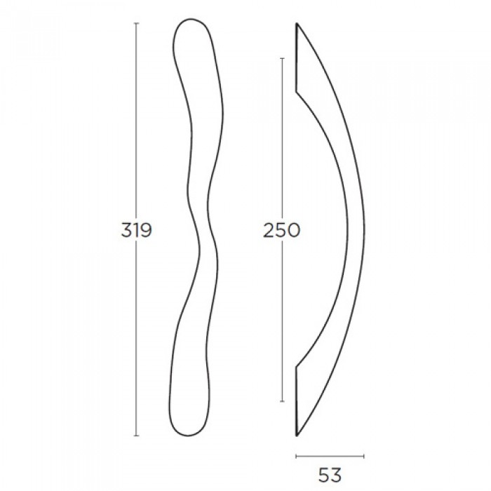 Λαβή εξώπορτας (1 Τεμάχιο) Convex σειρά 473 319mm σε Ματ Νίκελ