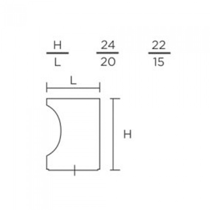 Πόμολα επίπλων Convex 647 σε Ματ Όρο