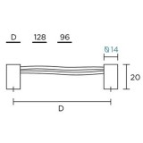 Λαβές επίπλων Convex Σειρά 827 96mm σε Νίκελ Ματ -  Καφέ Δέρμα