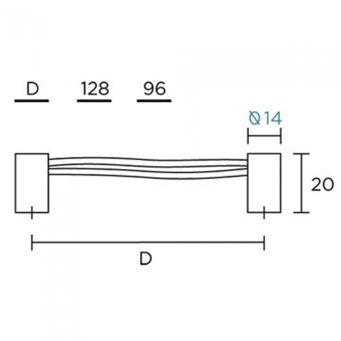 Λαβές επίπλων Convex Σειρά 827 96mm σε Νίκελ Ματ -  Καφέ Δέρμα