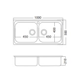 Ανοξείδωτος νεροχύτης Apell Lenear 8540-110 (100x50) Λείος