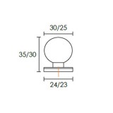 Πόμολα επίπλων Conset 25mm (1τεμάχιο) C713 Ματ Νίκελ