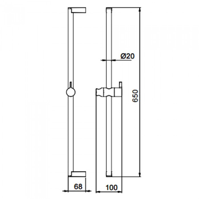 Βέργα ντους la Torre Easy Chrome E087024-100