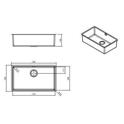 Ανοξείδωτος νεροχύτης Apell Lenear Plus FEM71-110 (75x44)