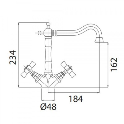 Μπαταρία νιπτήρος Bugnatese Princeton 834-220 Bronze