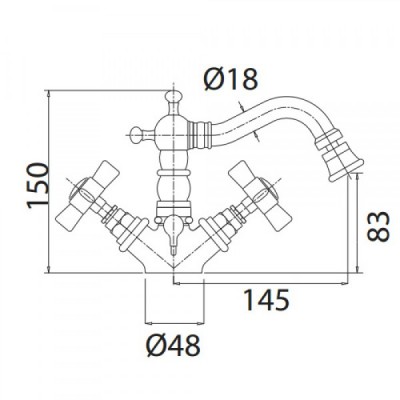 Μπαταρία μπιντέ  Bugnatese Princeton 844-220 Bronze