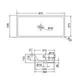 Νιπτήρας μπάνιου 87.5 x 39.5 cm Scarabeo Gaia80 8033-300