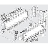 Μεταλλικά Πλαϊνά συρταριού BLUM TandemBox ANTARO 378A500GRD με ολικό ύψος 22,4cm και Βάθος 50cm σε χρώμα Γκρι