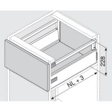 Μεταλλικά Πλαϊνά συρταριού BLUM TandemBox ANTARO 378A500GRD με ολικό ύψος 22,4cm και Βάθος 50cm σε χρώμα Γκρι