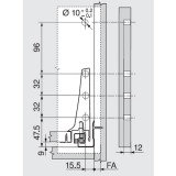 Μεταλλικά Πλαϊνά συρταριού BLUM TandemBox ANTARO 378A500GRD με ολικό ύψος 22,4cm και Βάθος 50cm σε χρώμα Γκρι