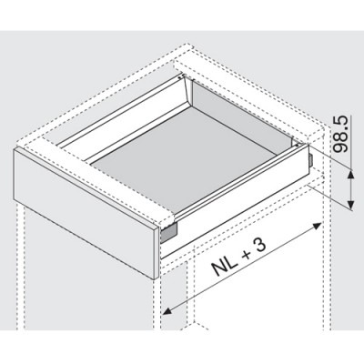 Μεταλλικά Πλαϊνά συρταριού BLUM TandemBox ANTARO 378A500GRM με ύψος 8,3cm και Βάθος 50cm σε χρώμα Γκρι