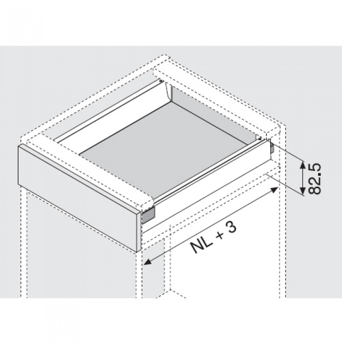 Μεταλλικά Πλαϊνά συρταριού BLUM TandemBox ANTARO 378A500GRN με ύψος 6,8cm και Βάθος 50cm σε χρώμα Γκρι