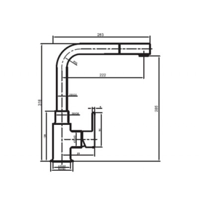 ΜΠΑΤΑΡΙΑ ΚΟΥΖΙΝΑΣ Inox Quadra 520 ντουζ BP8-520-55