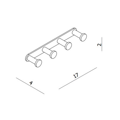 Κρεμάστρα 4 αγκίστρων Langberger 280 series 21280-34A χρώμιο