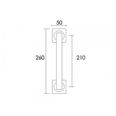 Λαβή εξώπορτας (1 Τεμάχιο) Convex σειρά 865 260mm σε Ματ Αντικέ