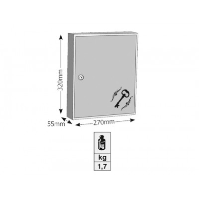 Κλειδοθήκη με 24 Θέσεις Κλειδιών 32x27x5.5cm Viometal 1324  Καφέ