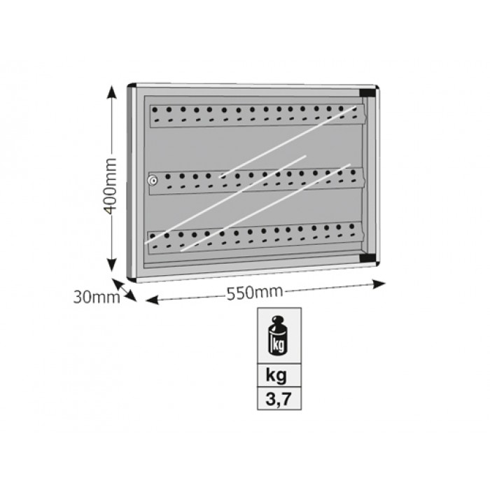 Κλειδοθήκη με 48 Θέσεις Κλειδιών 40x55x3cm Viometal 1548 Λευκή