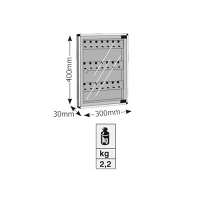 Κλειδοθήκη με 24 Θέσεις Κλειδιών 40x30x3cm Viometal 1524 Λευκή