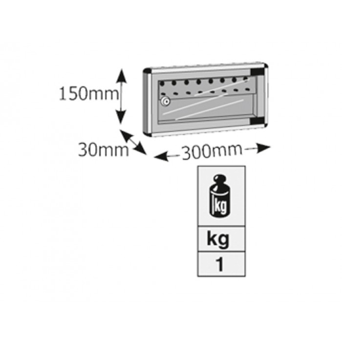 Κλειδοθήκη με 8 Θέσεις Κλειδιών 15x30x3cm Viometal 1508 Λευκή