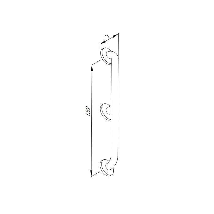 Λαβή Τοίχου Κάθετη 140 Cm Αμέα Inox Mat Ponte Giulio G56-JAS-11