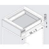 Μεταλλικά Πλαϊνά συρταριού BLUM TandemBox ANTARO 378A500GRK με ύψος 11,8cm και Βάθος 50cm σε χρώμα Γκρι